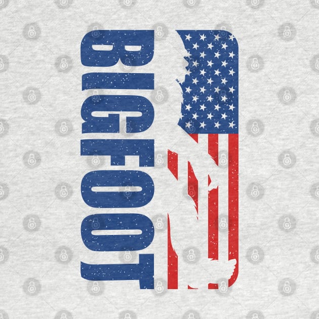 Bigfoot american flag by Tesszero